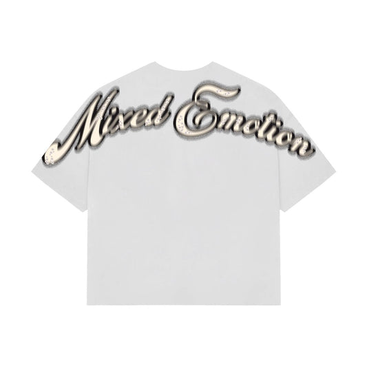 Mixed Emotions Pearl Cropped Tee White