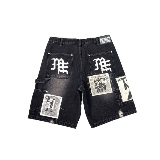 Mixed Emotions Black 'AI' Denim Shorts