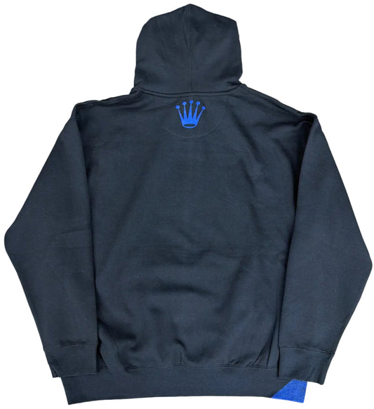 Skys Da Limit Blue Rhinestone Crown Black Hoodie