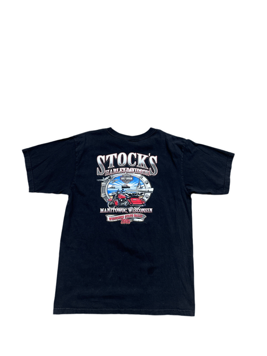 Y2K Wisconsin Black Harley Tee