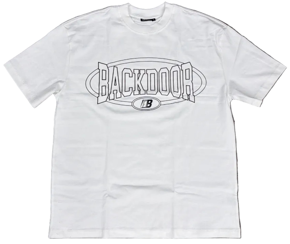 The Backdoor 3D Logo Tee White