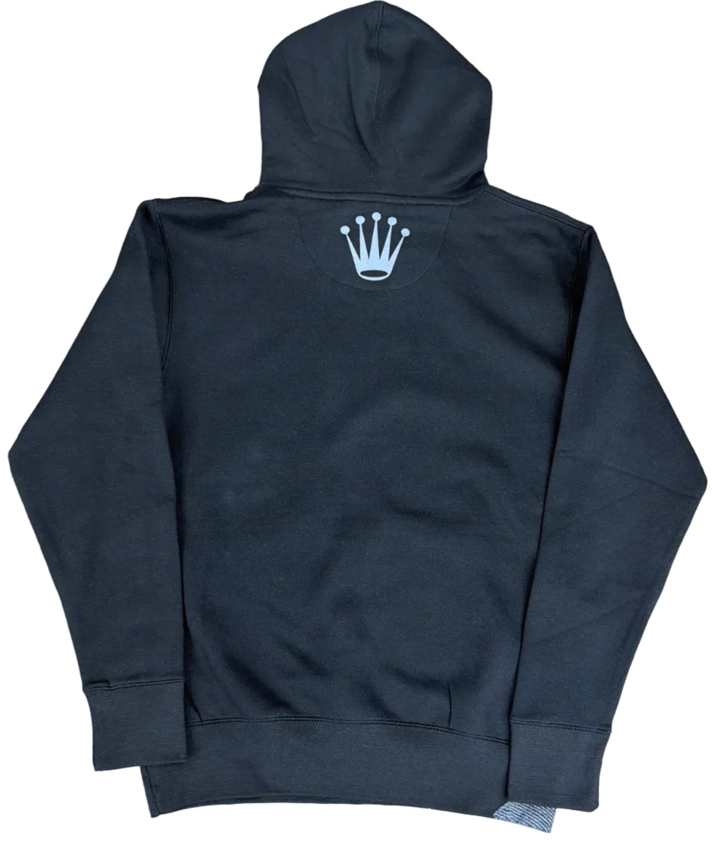 Skys Da Limit Grey/White Rhinestone Crown Black Hoodie
