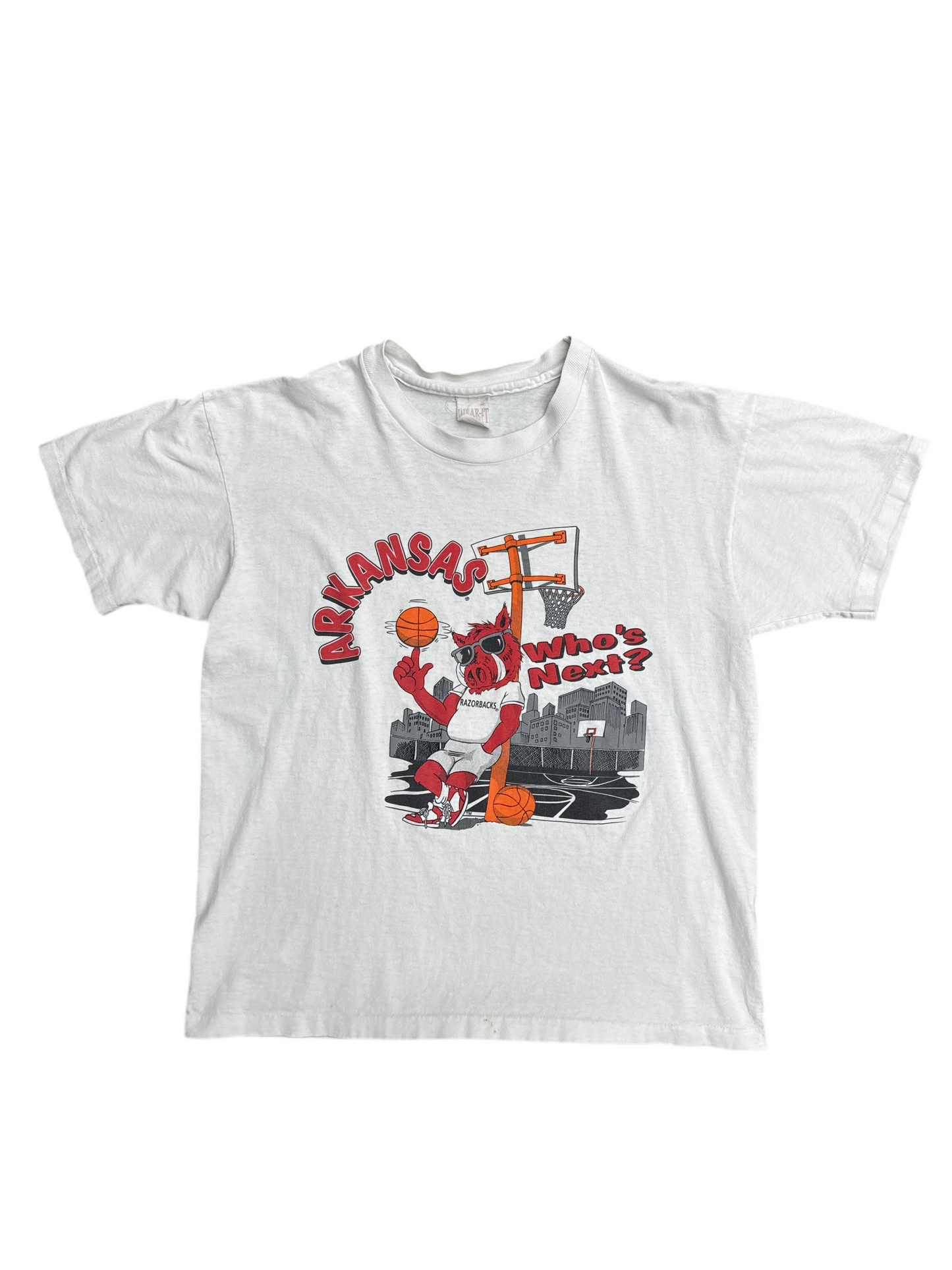 1990's Arkansas Razorbacks Who's Next? Basketball Tee