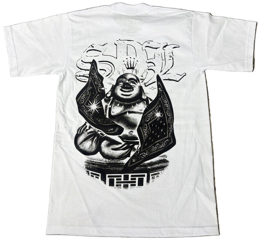 Skys Da Limit Buddha Bandana Tee White