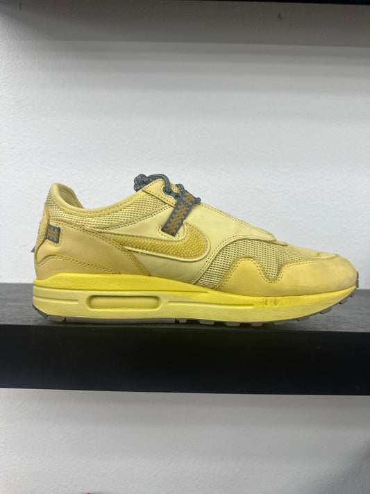 Preowned Nike Air Max 1 Travis Scott Cactus Jack Saturn Gold