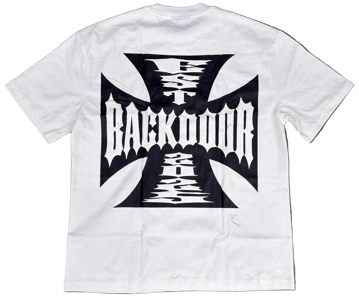 The Backdoor Biker Tee White