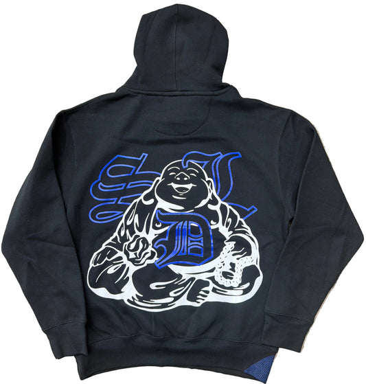 Skys Da Limit Rhinestone Black/White/Blue Hoodie