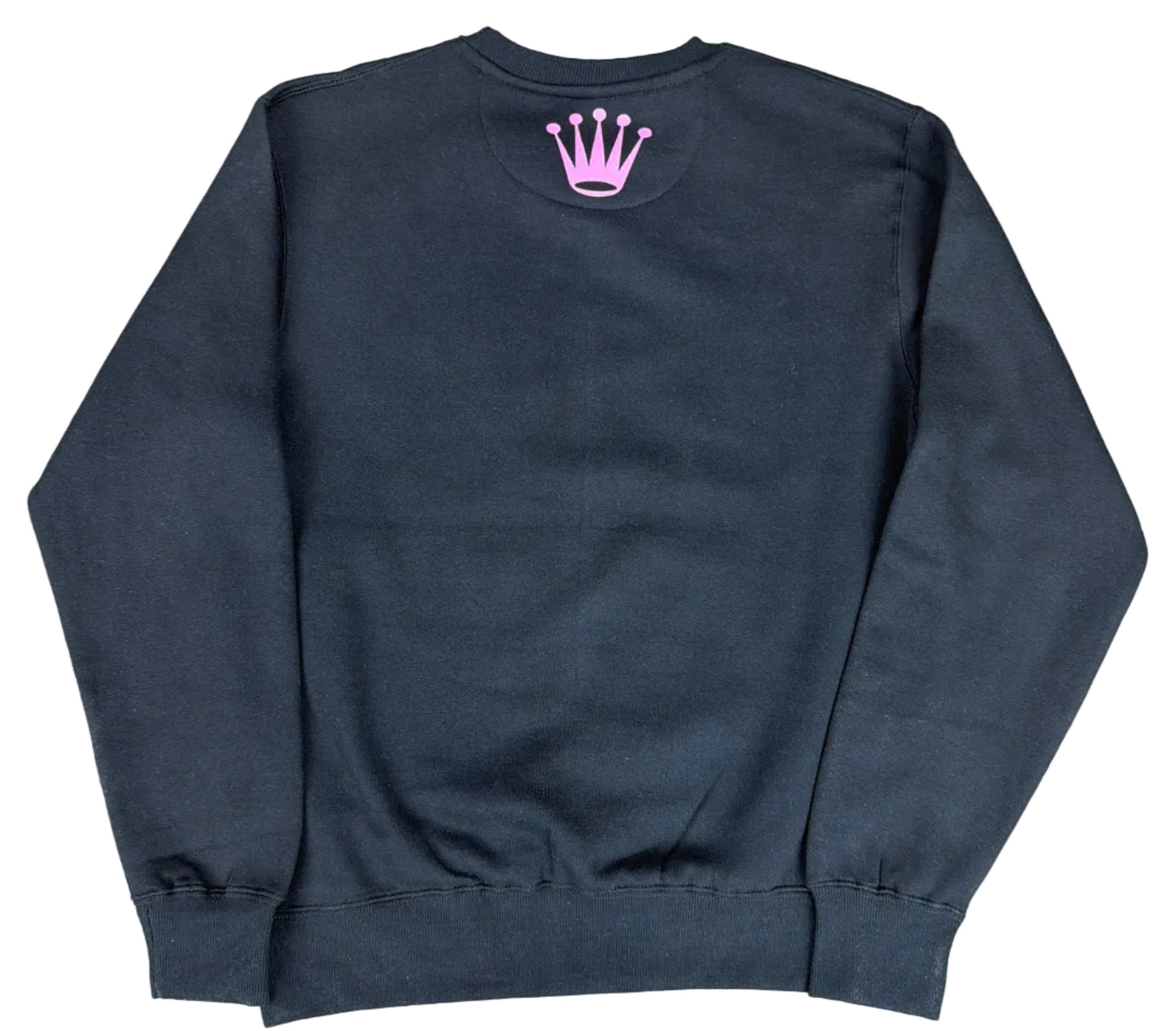 Skys Da Limit Pink Rhinestone Crown Black Crewneck