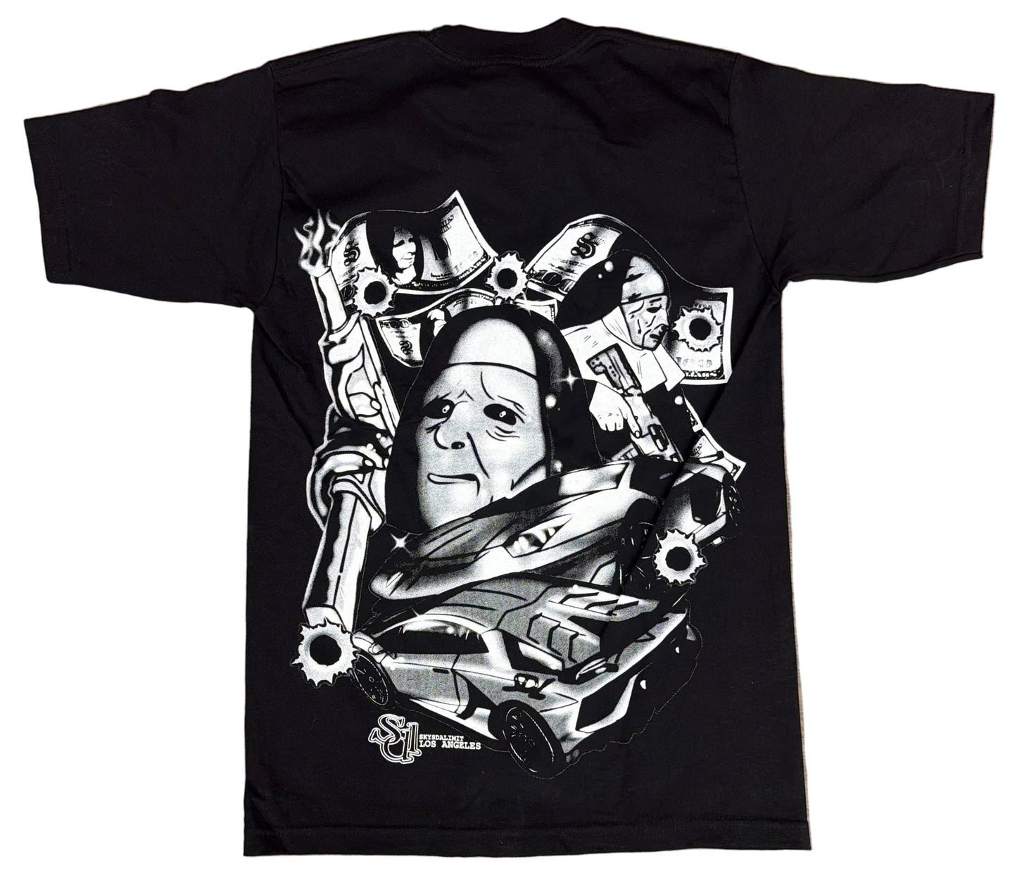 Skys Da Limit Black/White Bullet holes Tee