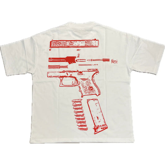 In Glock We Trust Oversized Tee White/Red