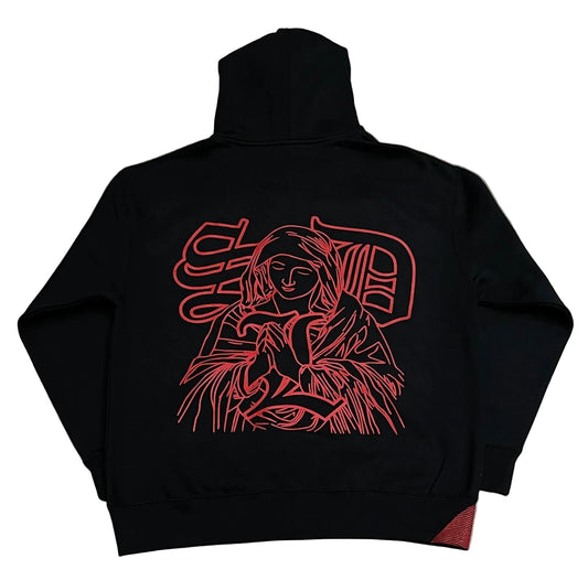 Skys Da Limit Rhinestone Zip Up Black/Red