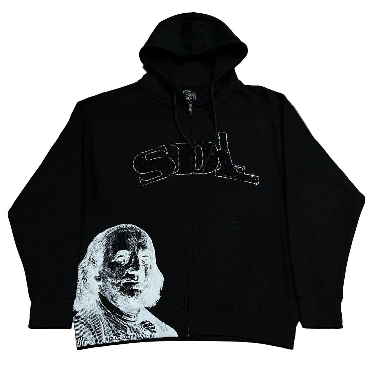 Skys Da Limit Rhinestone Zip Up Black/White