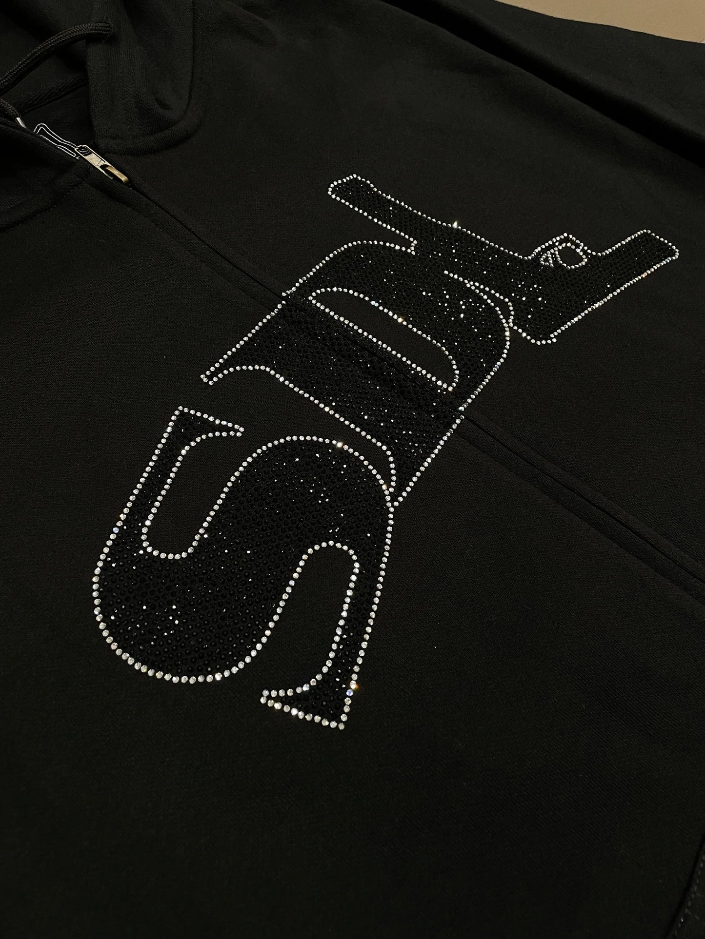 Skys Da Limit Rhinestone Zip Up Black/White