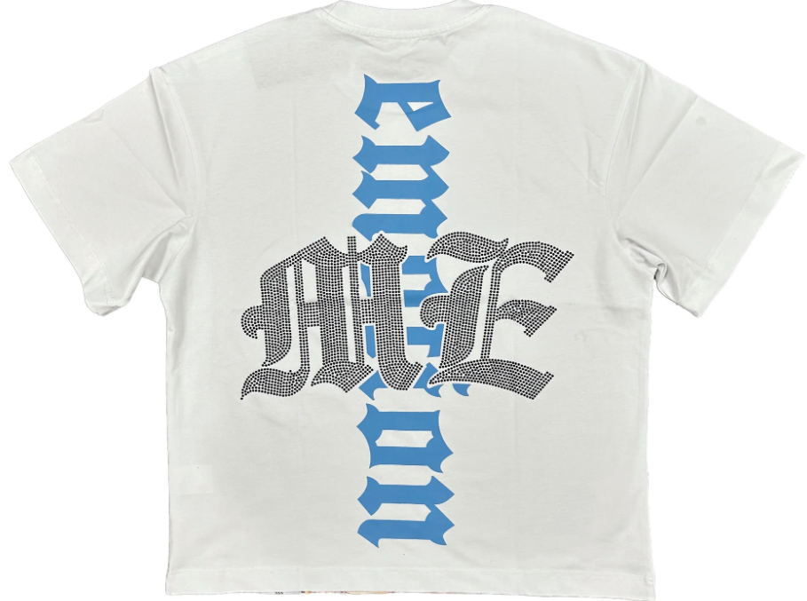 Mixed Emotions Angel Rhinestone Tee White