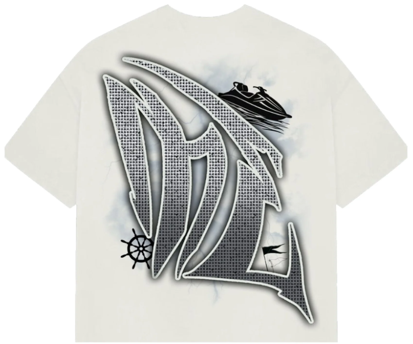 Mixed Emotion Jetski Rhinestone Tee Cream