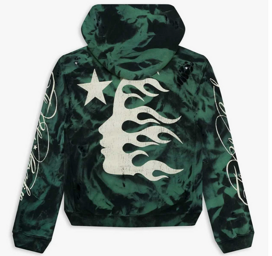 Hellstar Marble Paradise Hoodie 'Green/Black'
