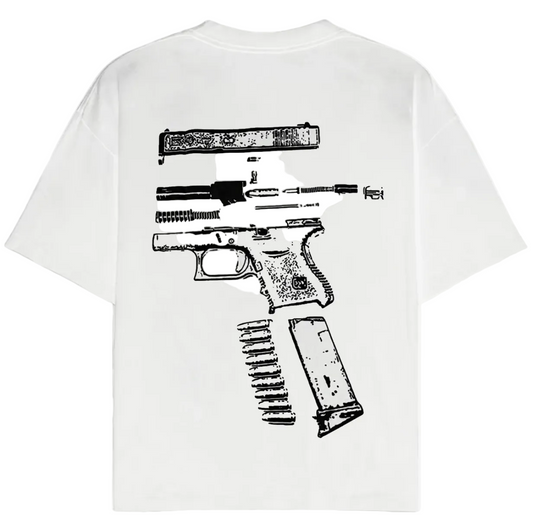 In Glock We Trust Oversized Tee White/Black