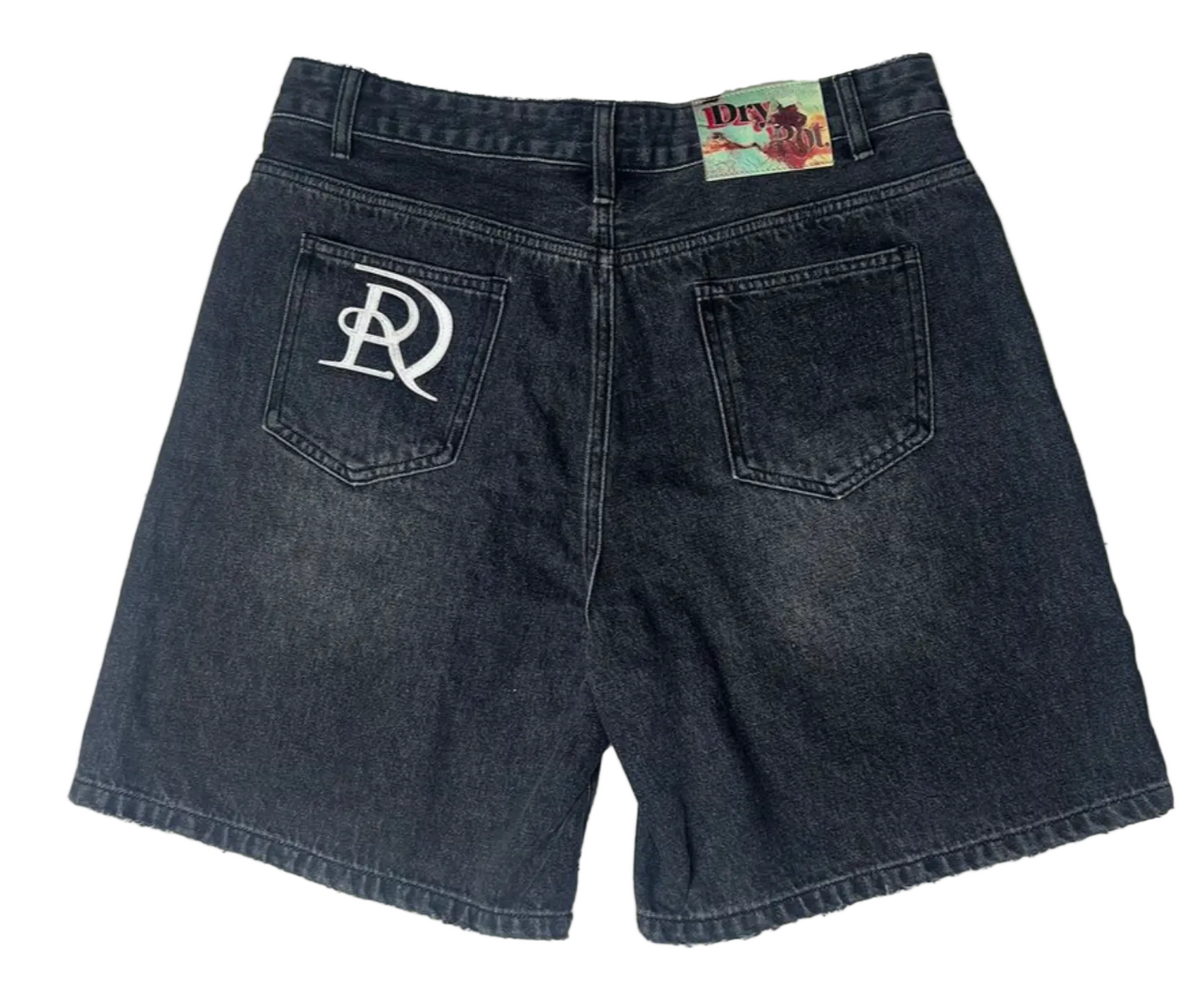 Dry Rot Black DR Leather Patch Shorts