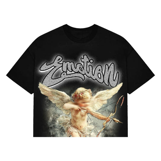 Mixed Emotions Cupid Cropped Tee Black
