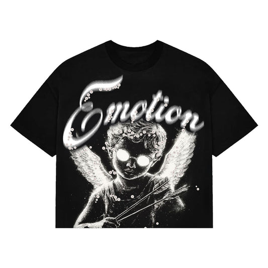 Mixed Emotions Pearl Cropped Tee Black