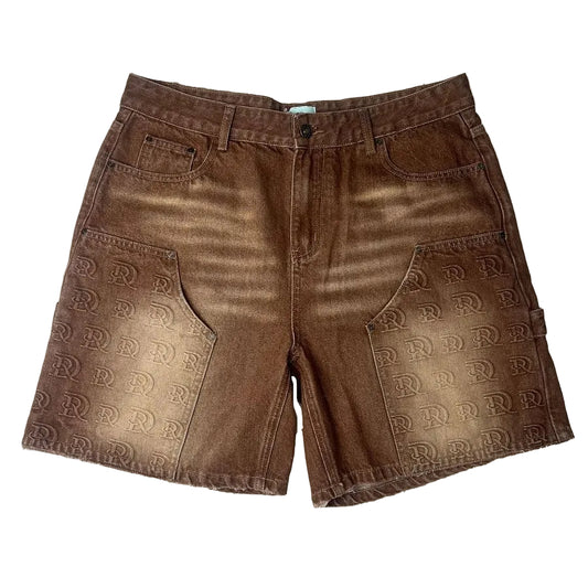 Dry Rot Brown DR Stamped Cargo Shorts