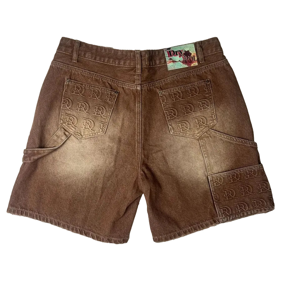 Dry Rot Brown DR Stamped Cargo Shorts