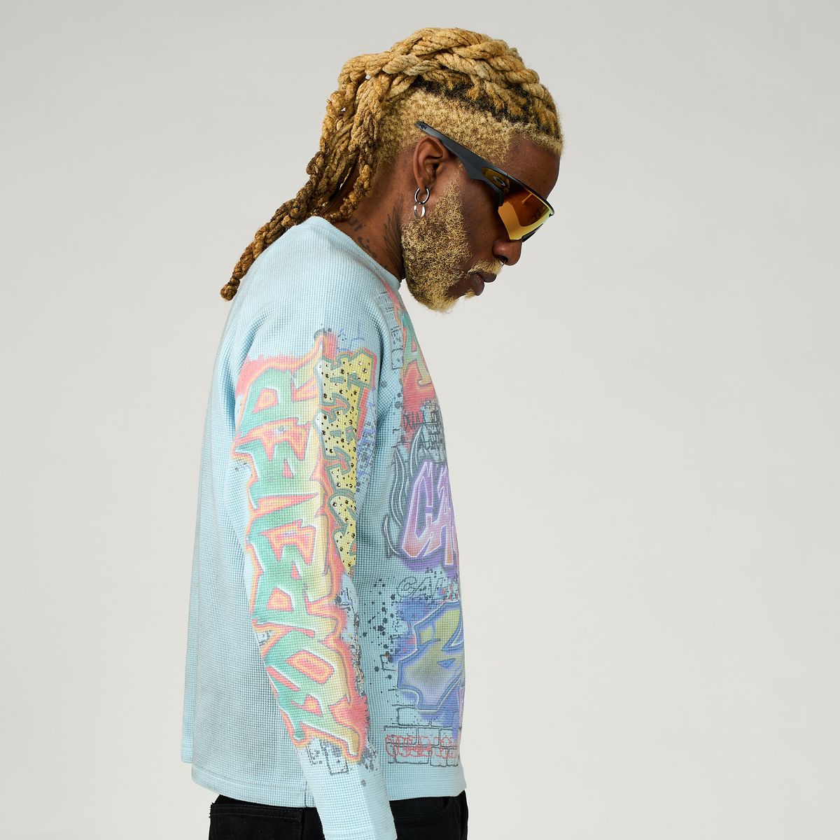 DUAA Teal Graffiti Art Long Sleeve