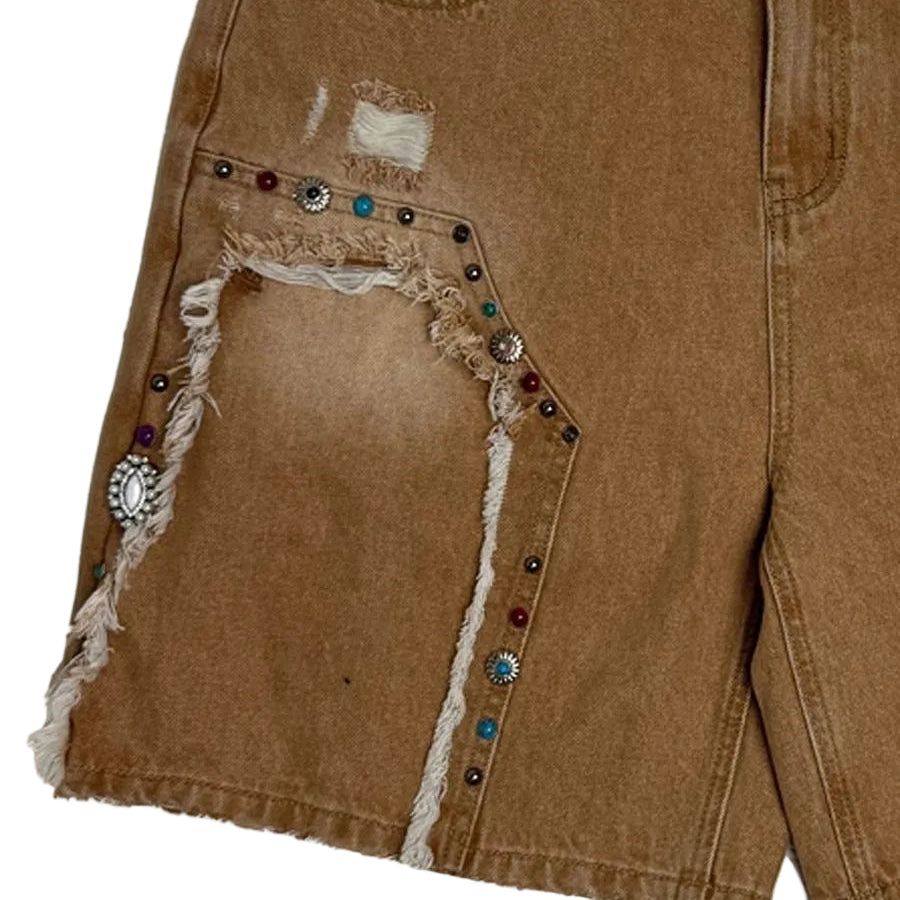 Dry Rot Brown Cowboy Jewelz Shorts