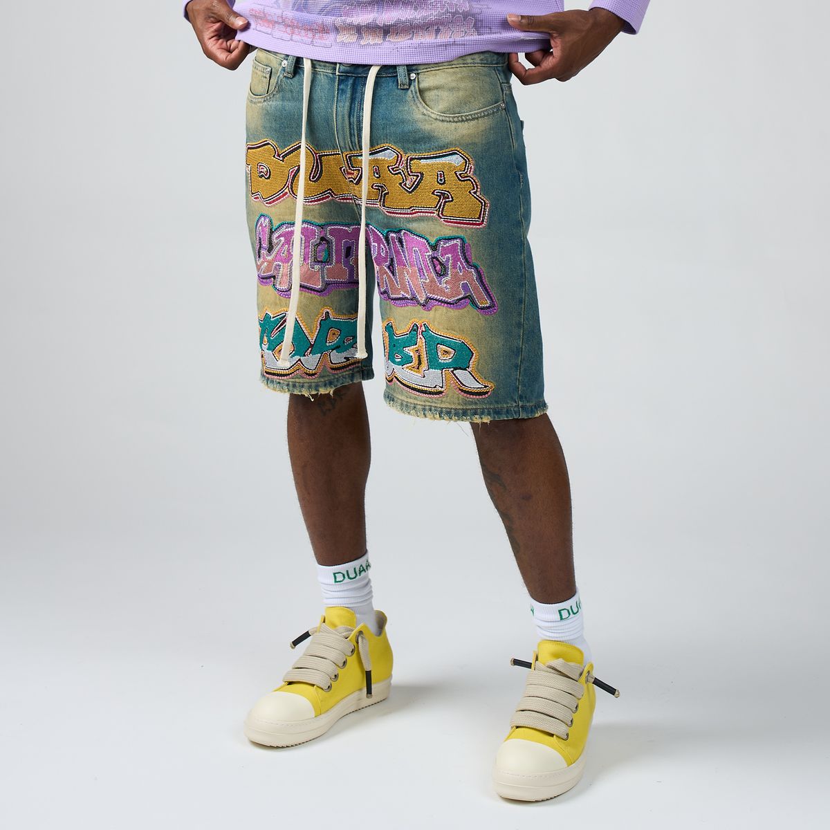 DUAA Graffiti Wall Blue Jorts