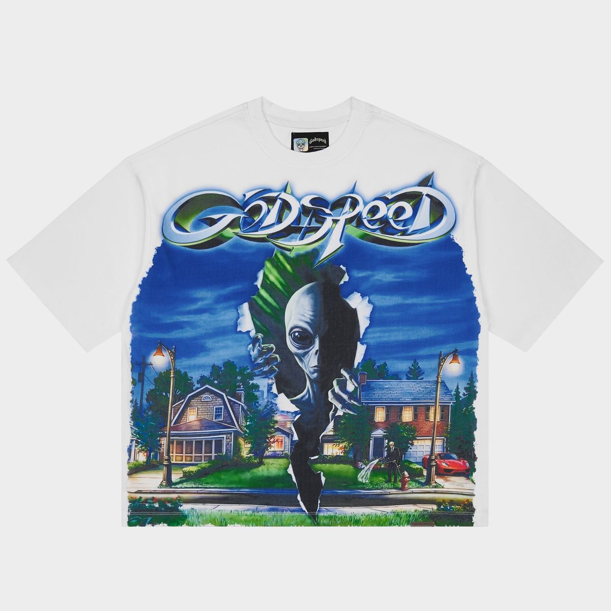 Godspeed Neighborhood Watch White Tee