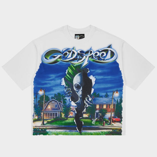 Godspeed Neighborhood Watch White Tee
