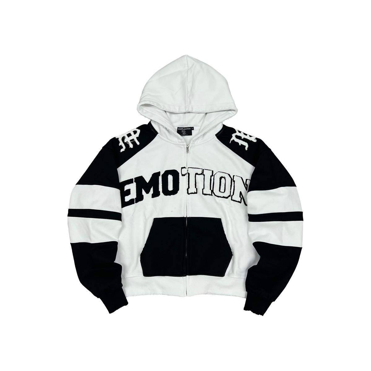 Mixed Emotions Black/White “Varsity” Hoodie