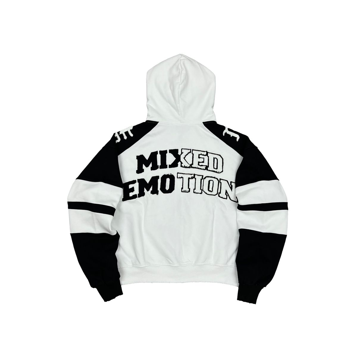 Mixed Emotions Black/White “Varsity” Hoodie