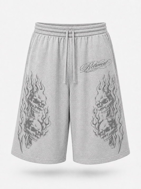 Retrovert Script Grey 3/4 Sweatshorts