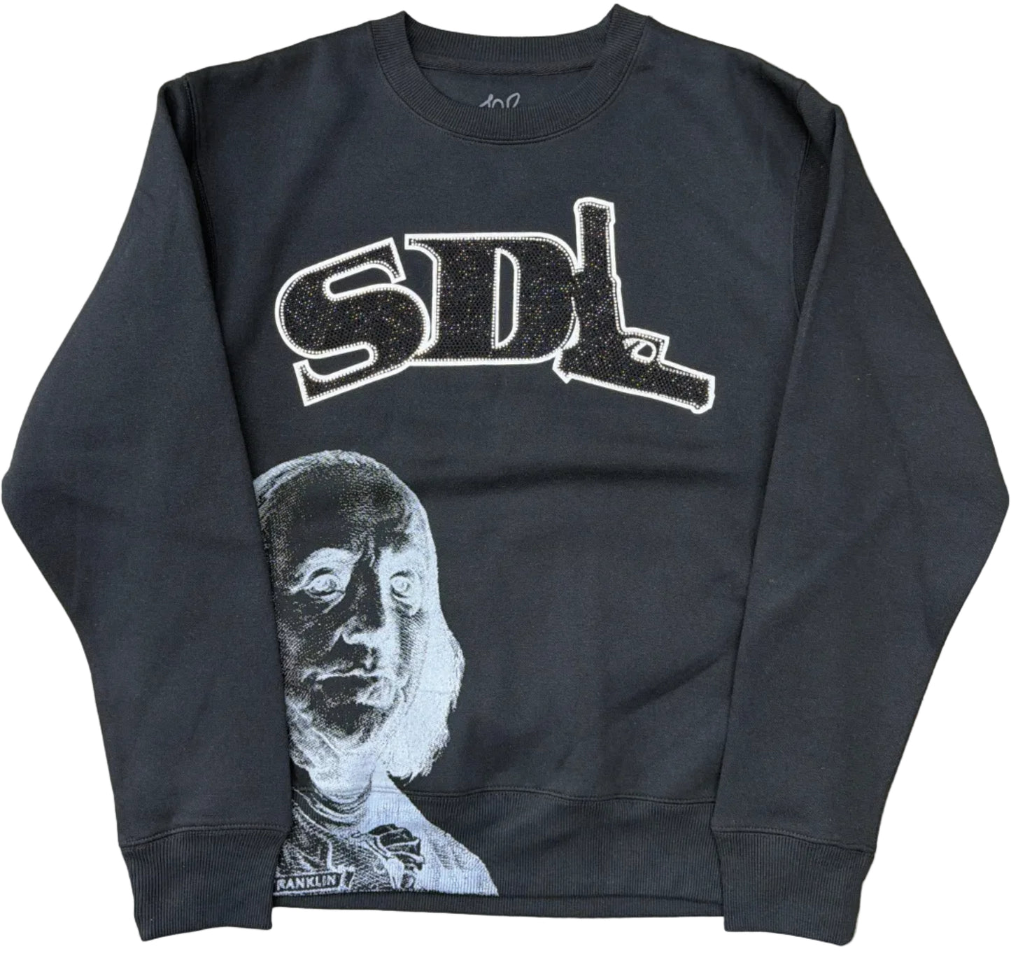 Skys Da Limit Black Glock Rhine Stone Crew Neck