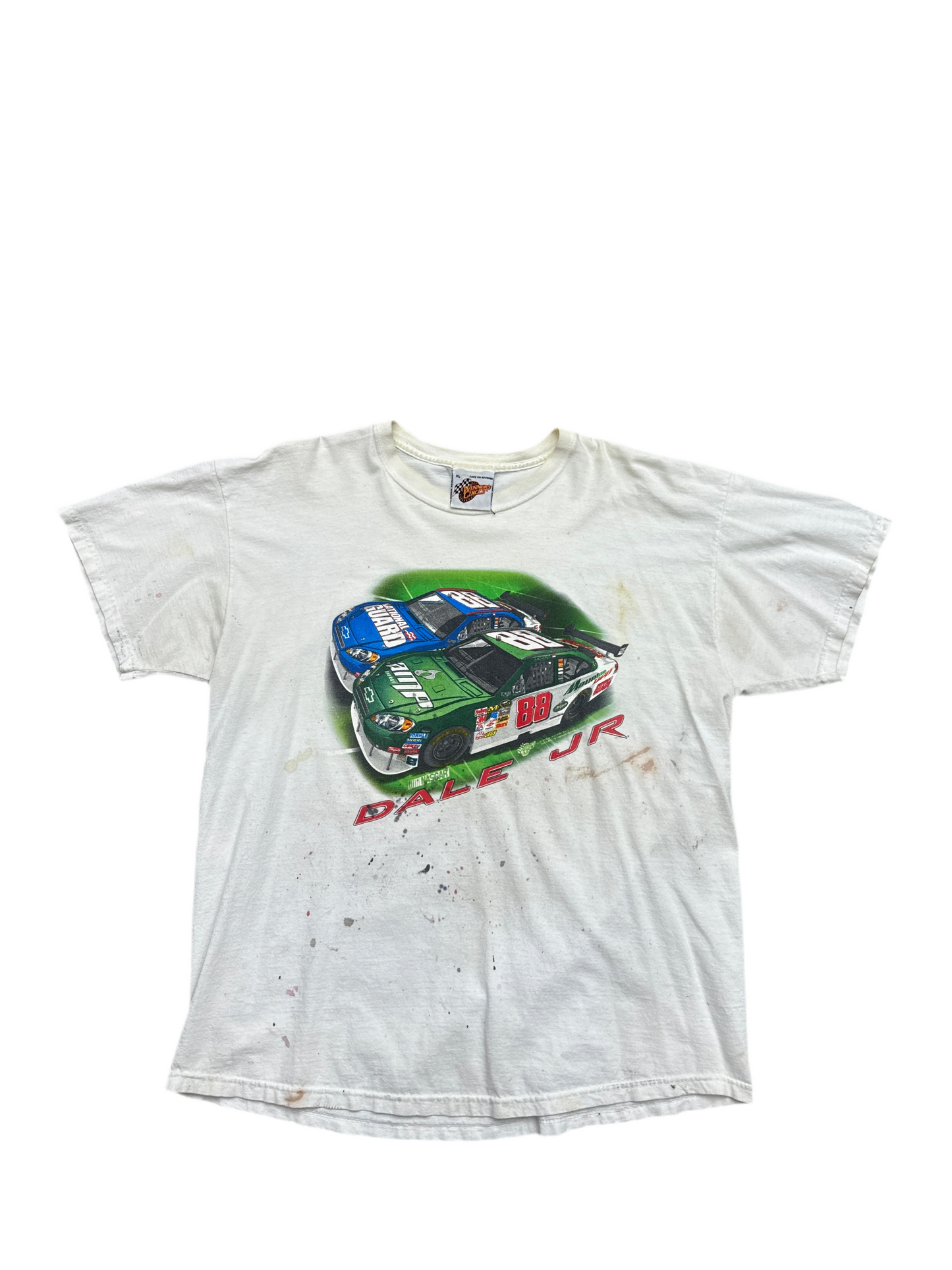 2000s Dale Jr Side by Side Nascar Racing Tee