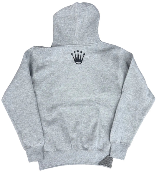 Skys Da Limit Grey/Black Rhinestone Crown Grey Hoodie