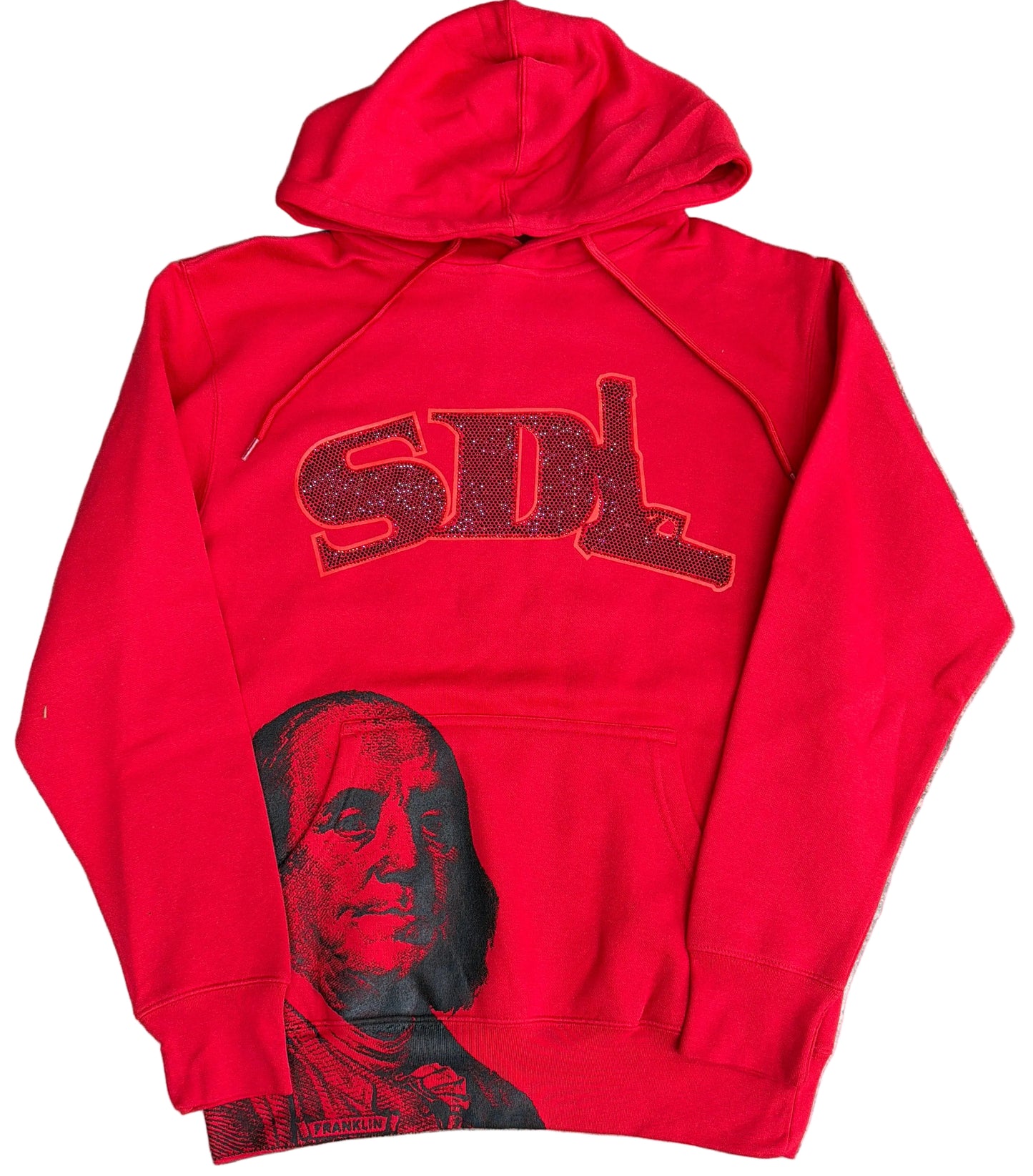 Skys Da Limit Rhinestone Red/Black Hoodie