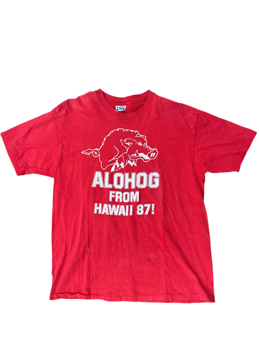 1980's Arkansas Razorbacks Alohog Tee