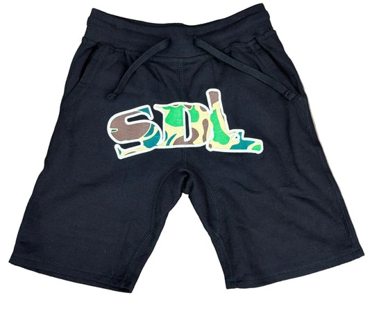 Skys Da Limit Green Camo Shorts