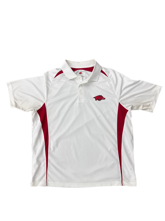 White Arkansas Razorbacks Polo