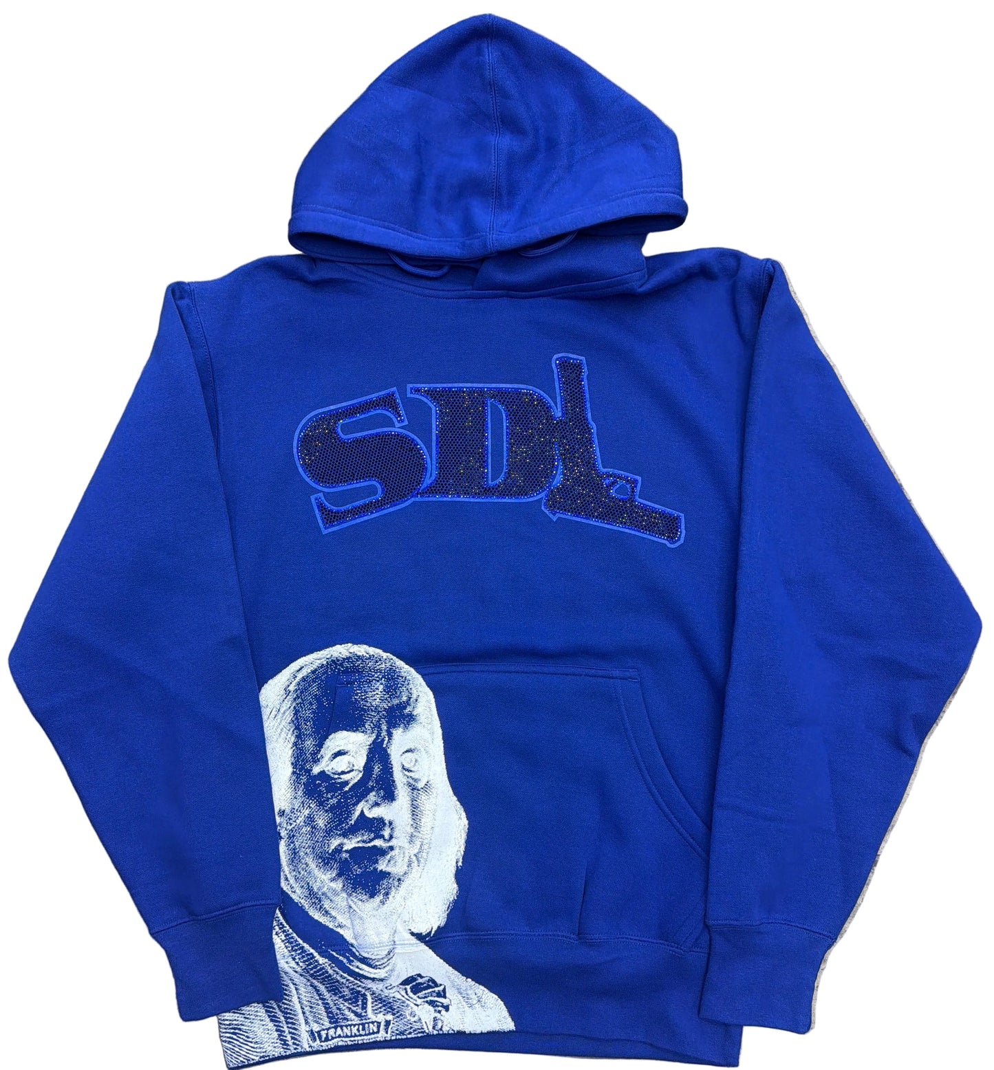 Skys Da Limit Rhinestone Blue/White Hoodie