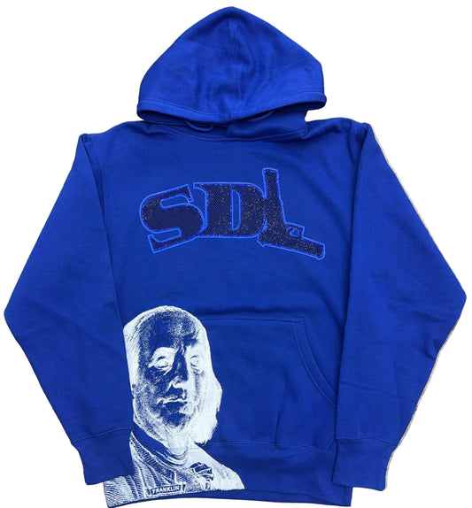 Skys Da Limit Rhinestone Blue/White Hoodie