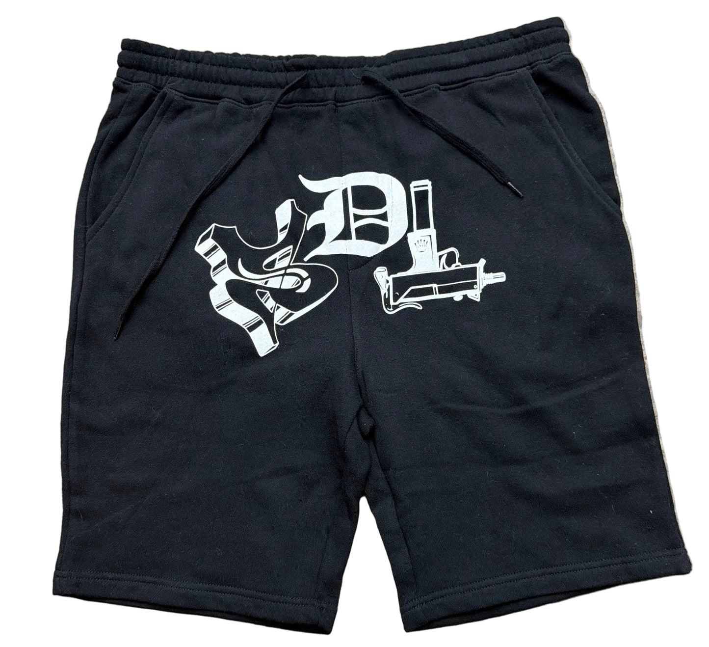 Skys Da Limit Black/White Upside Uzi Logo Shorts