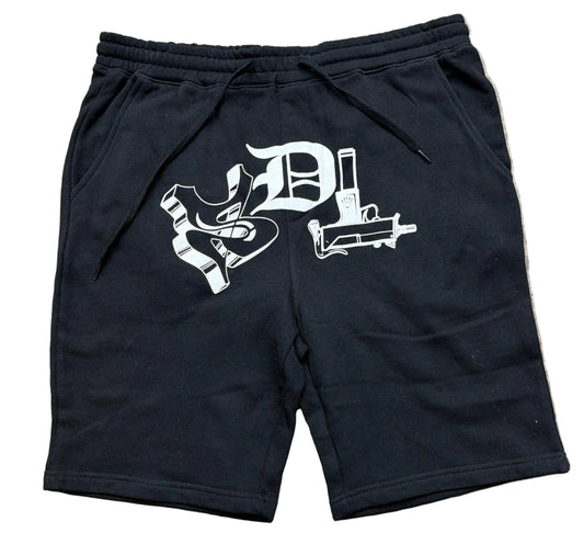 Skys Da Limit Black/White Upside Uzi Logo Shorts