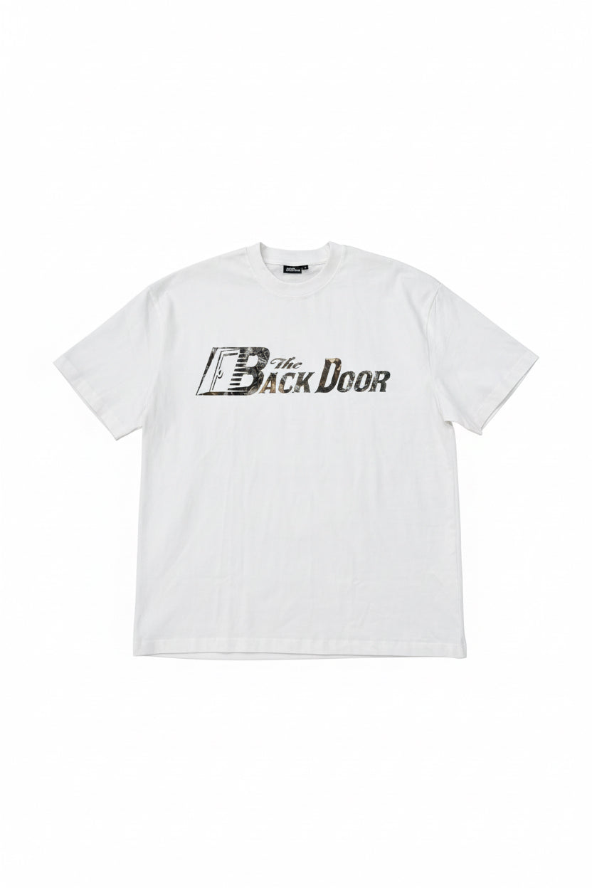 The Backdoor Classic Logo Camo/White Tee