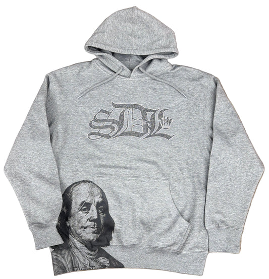 Skys Da Limit Grey/Black Rhinestone Crown Grey Hoodie