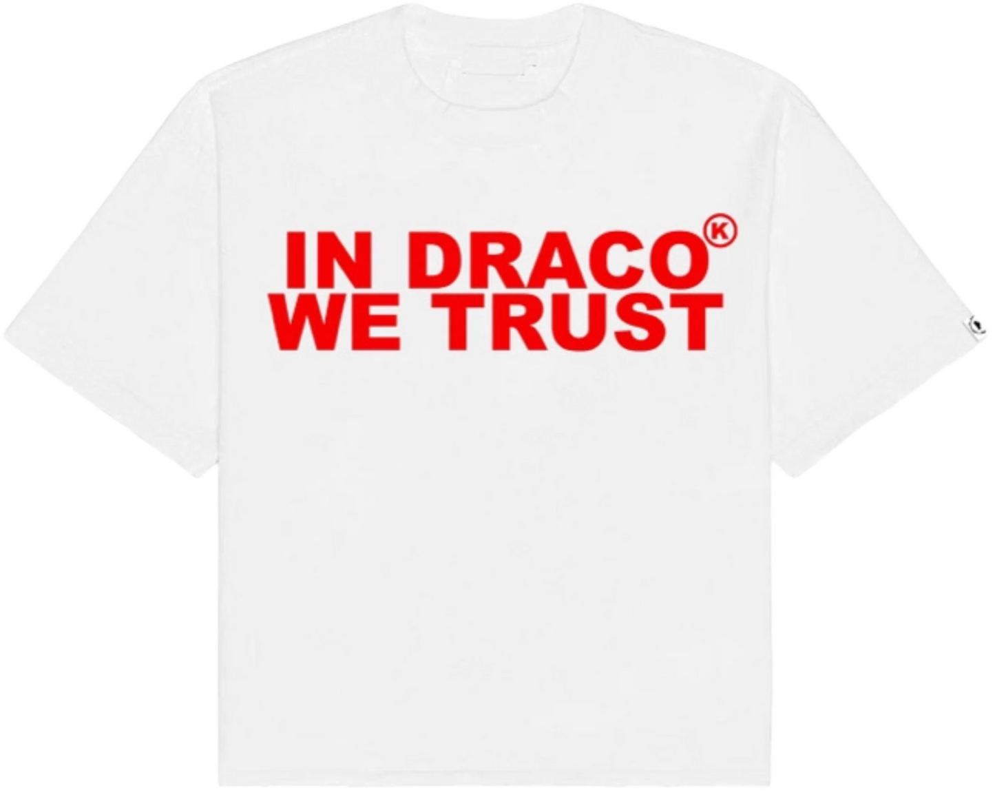 In Draco We Trust Oversized Tee White/Red