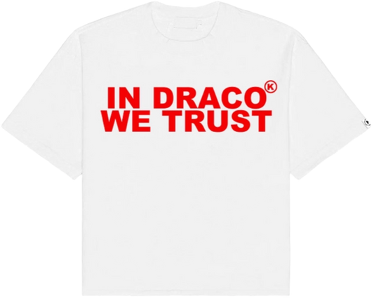In Draco We Trust Oversized Tee White/Red