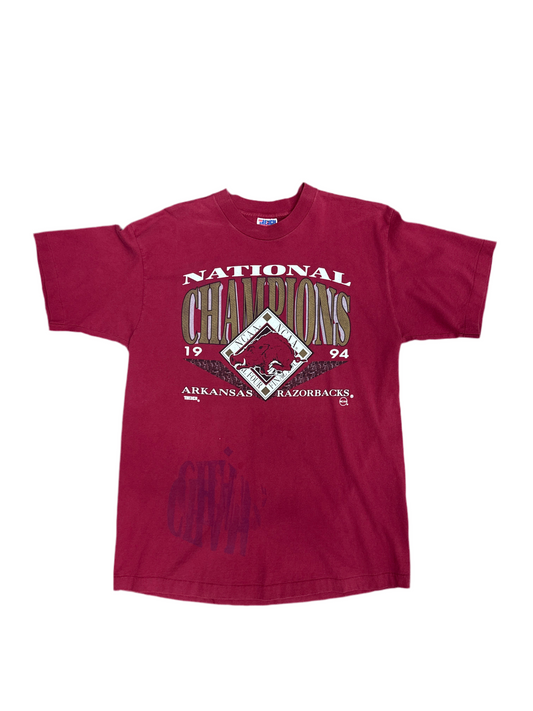 1990's Arkansas Razorbacks Pyramid Final Four Tee